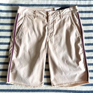 SUNDRY NWT Khaki Chino Bermuda Shorts with Side Stripes Size 26
